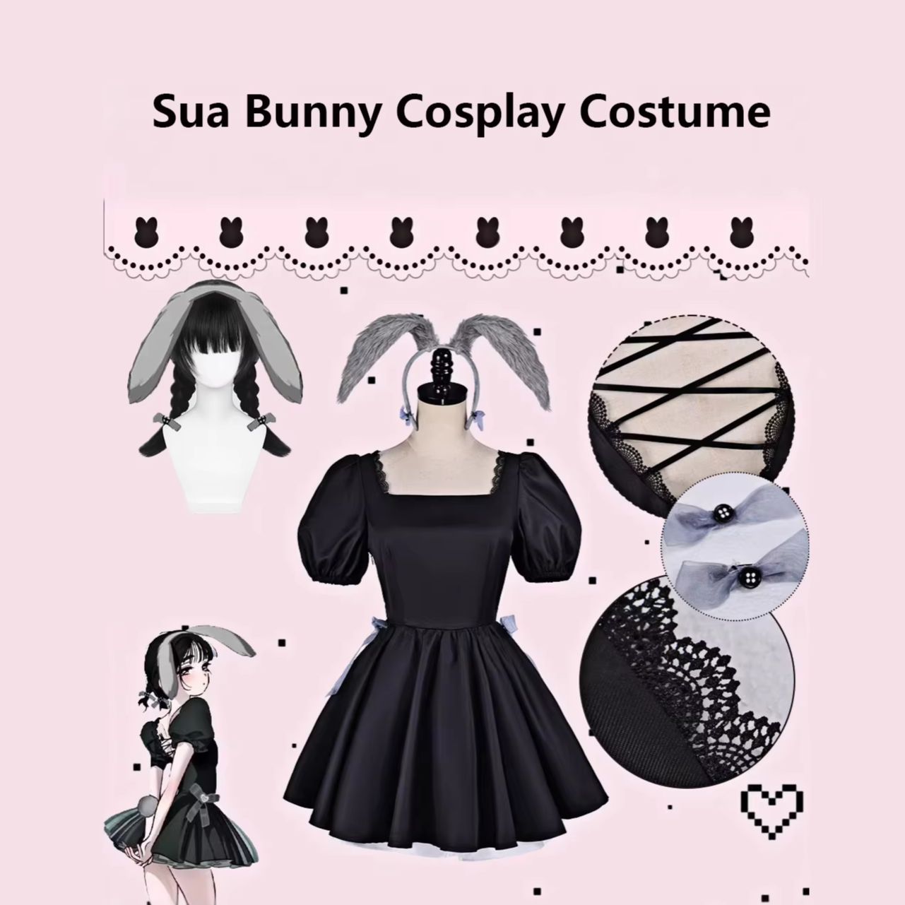 Anime Cosplay Black Girl - Alien Stage Sua 3rd Anniversary Rabbit