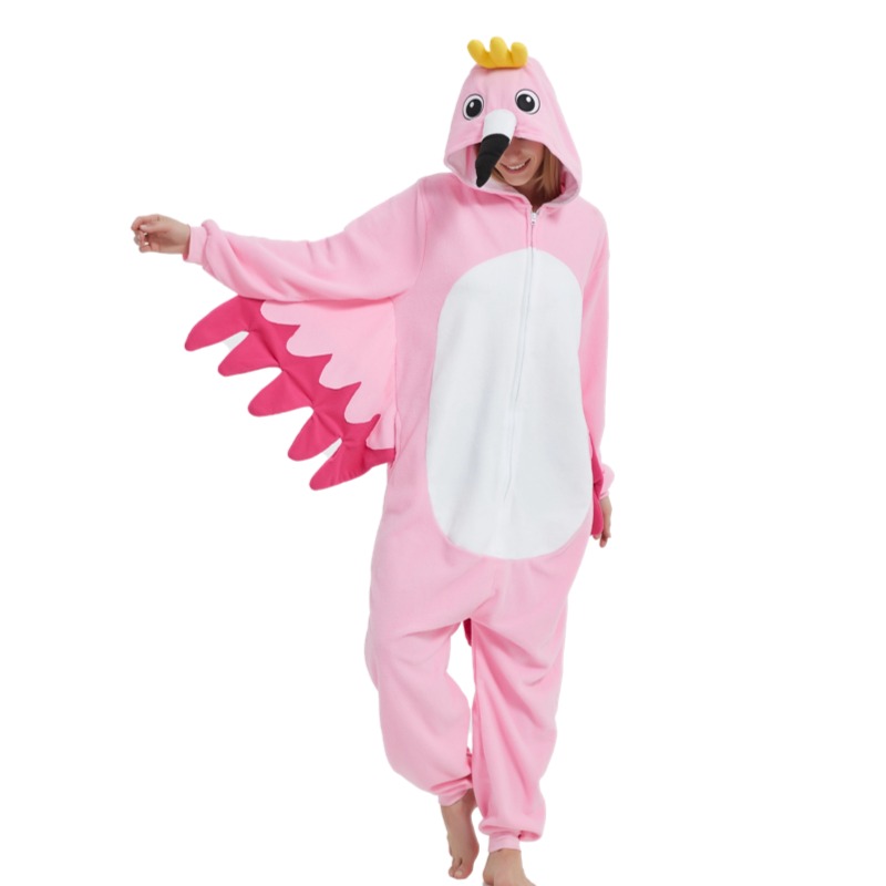 Anime Cosplay Thick - Zipper Flamingo Cosplay Costume Christms Cartoon