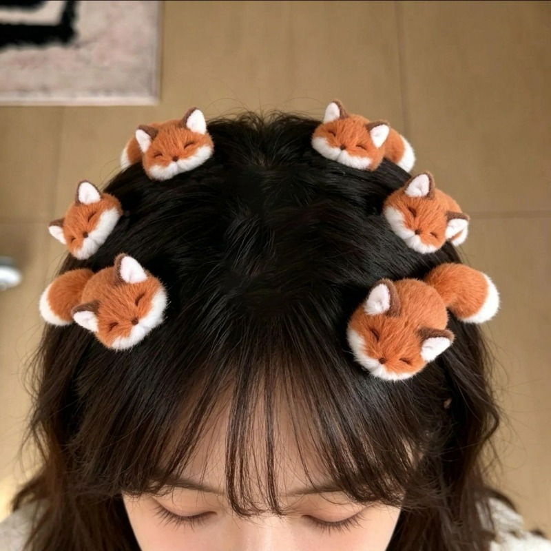 Anime Cosplay Korean Girl - 1/4pcs 3D Plush Hair Clip Cute