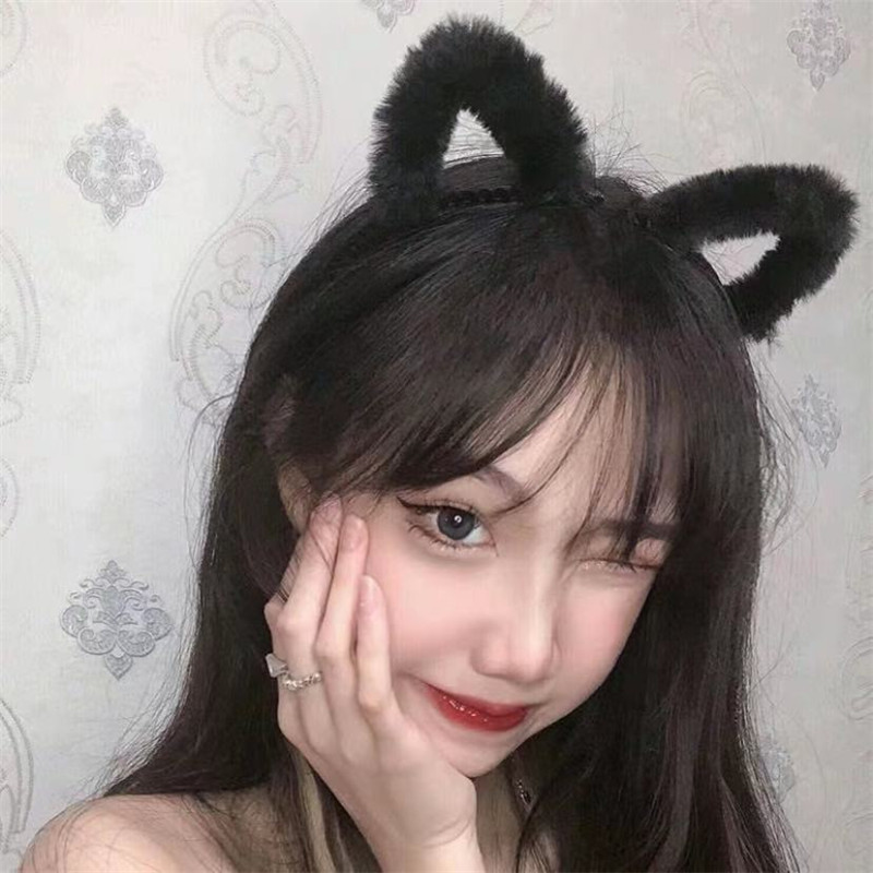 Anime Cosplay Korean Girl - Cute Furry Kitten Ears Hairband Plush