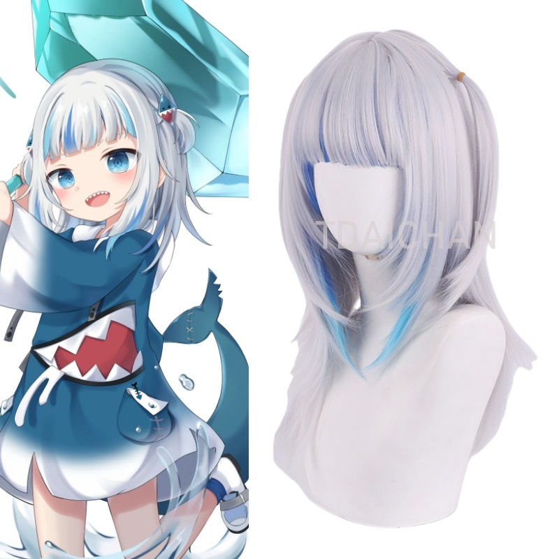 2025 Gawr Gura Cosplay Wig Whi - Anime Cosplay Event 2025 recension och pris