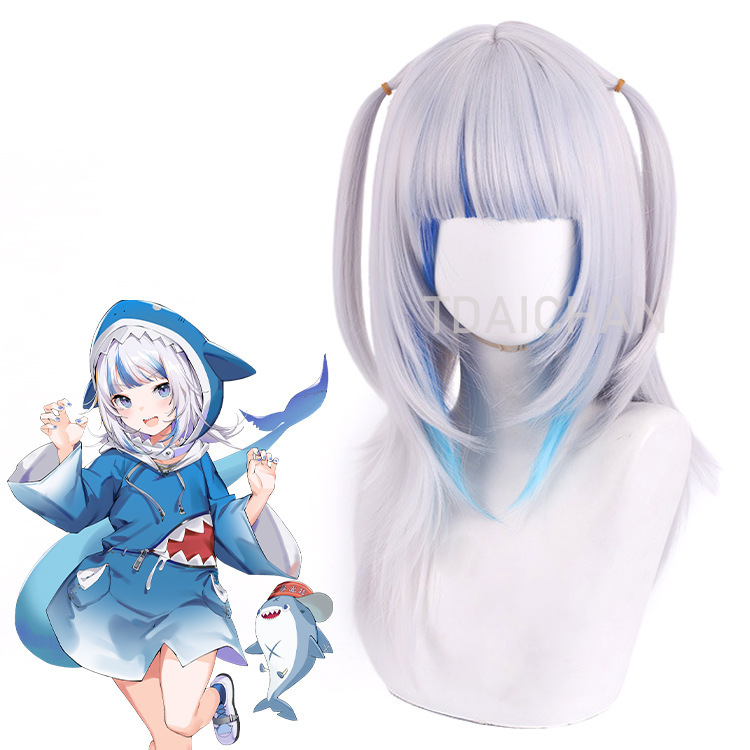 2025 Gawr Gura Cosplay Wig Whi - Anime Cosplay Event 2025 recension och pris