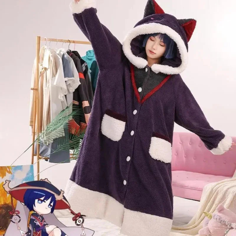 Genshin Impact Cosplay Pajama  - Anime Cosplay Thick recension och pris
