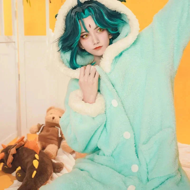 Genshin Impact Cosplay Pajama  - Anime Cosplay Thick recension och pris
