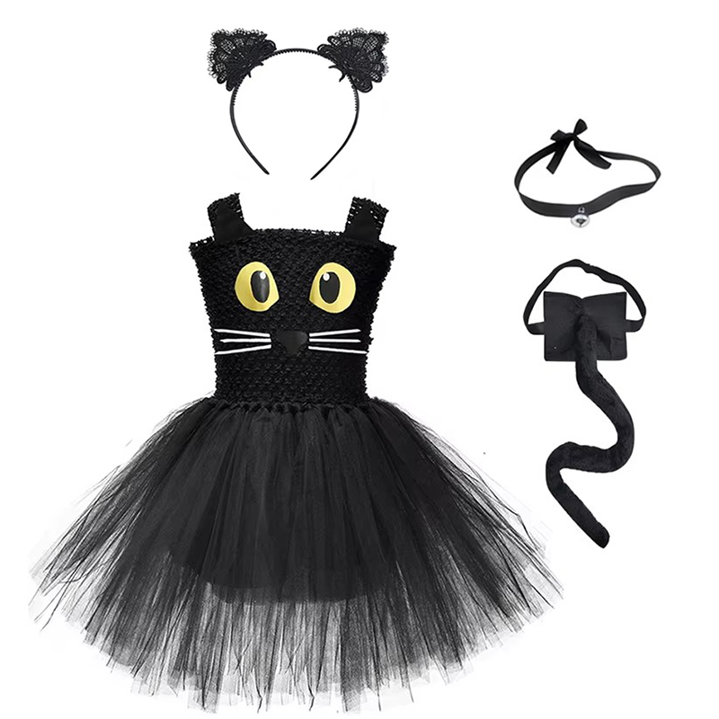 Girls Black Cat Tutu Dress Chi - Anime Cosplay Black Girl recension och pris