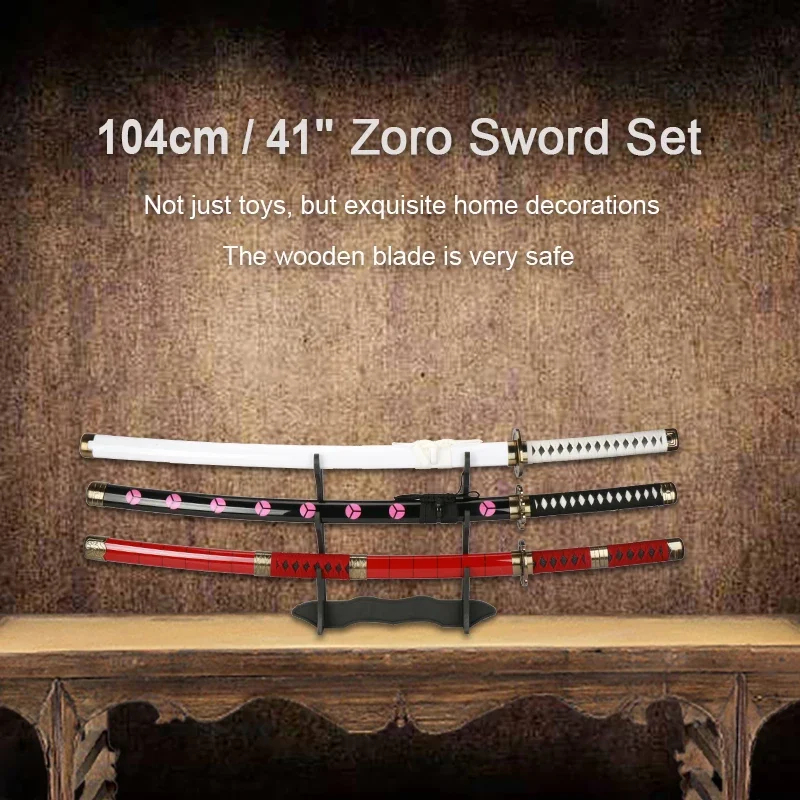 2026 3-pcs Roronoa Zoro Swords - Anime Cosplay Katana recension och pris