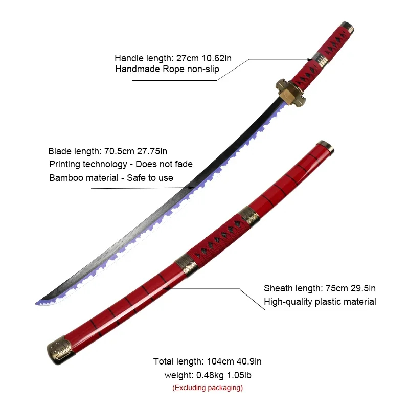 2026 3-pcs Roronoa Zoro Swords - Anime Cosplay Katana recension och pris