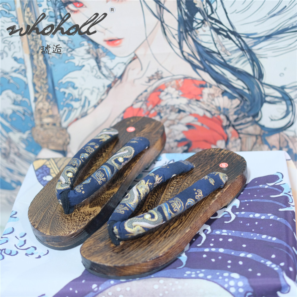 Man Wooden Clogs Slippers Wome - Anime Cosplay Thick recension och pris