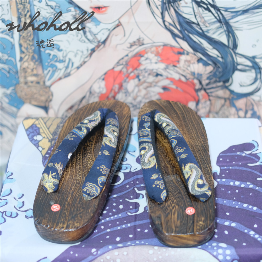 Man Wooden Clogs Slippers Wome - Anime Cosplay Thick recension och pris