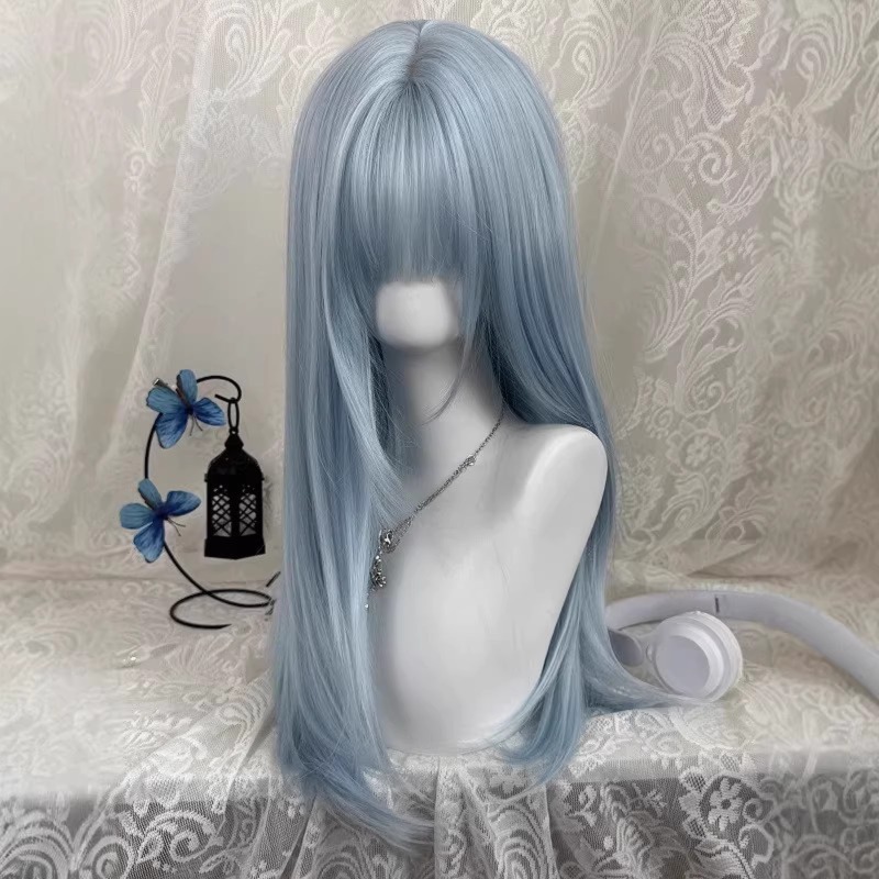 Pastel Light Blue Long Straigh - Anime Cosplay Thick recension och pris