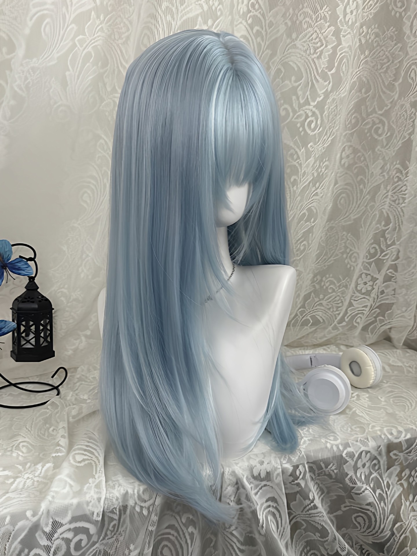 Pastel Light Blue Long Straigh - Anime Cosplay Thick recension och pris