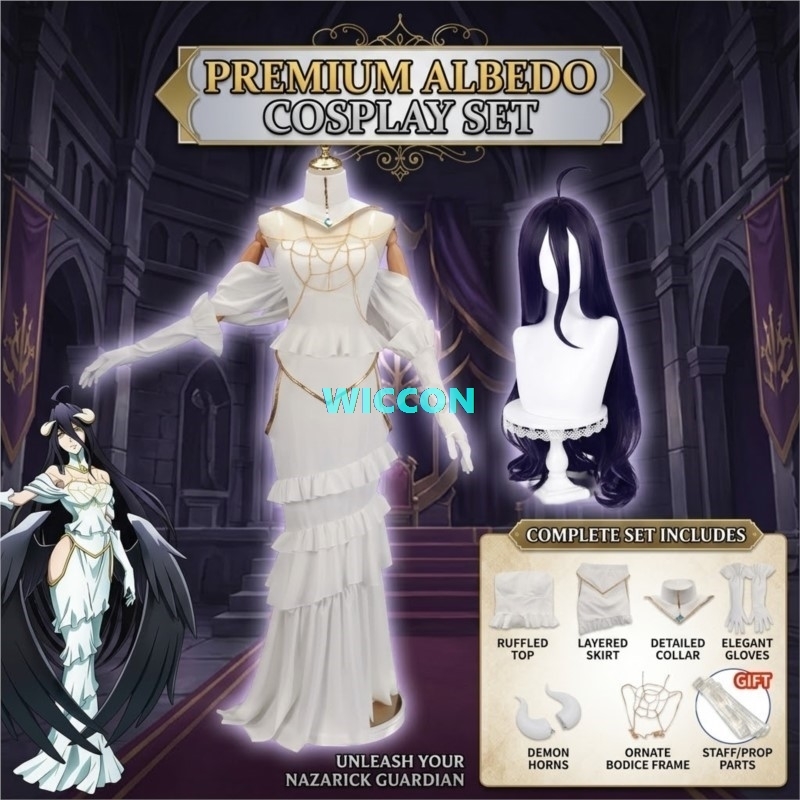IN STOCK Albedo Costume Wig Wo - Anime Cosplay Albedo recension och pris